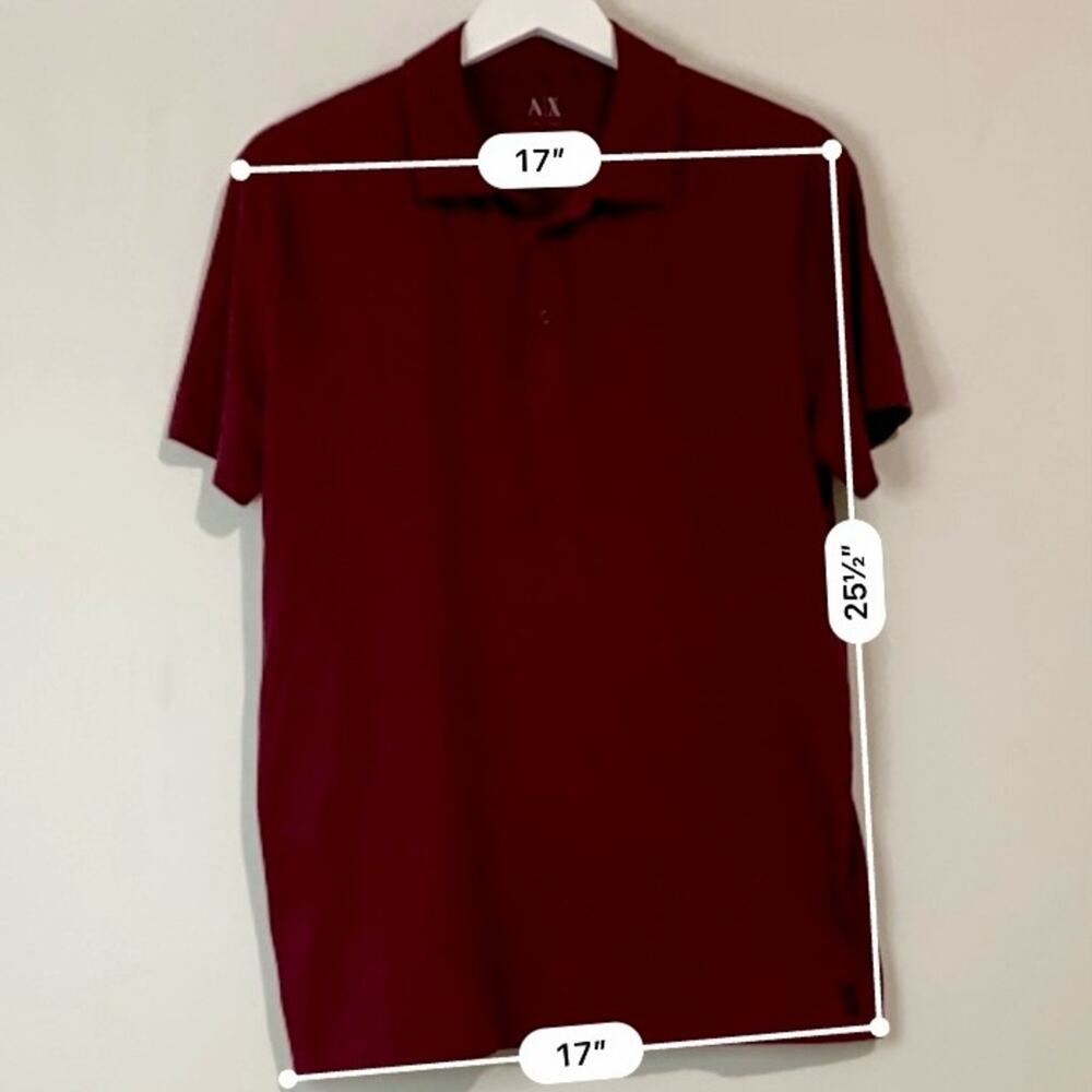 Armani Exchange Men’s Short Sleeve Polo Maroon Size Large EUC - Picture 5 of 6